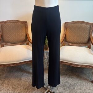 Vintage Lillie Rubin Black Trousers, High Rise Wide Leg, Office Chic Workwear